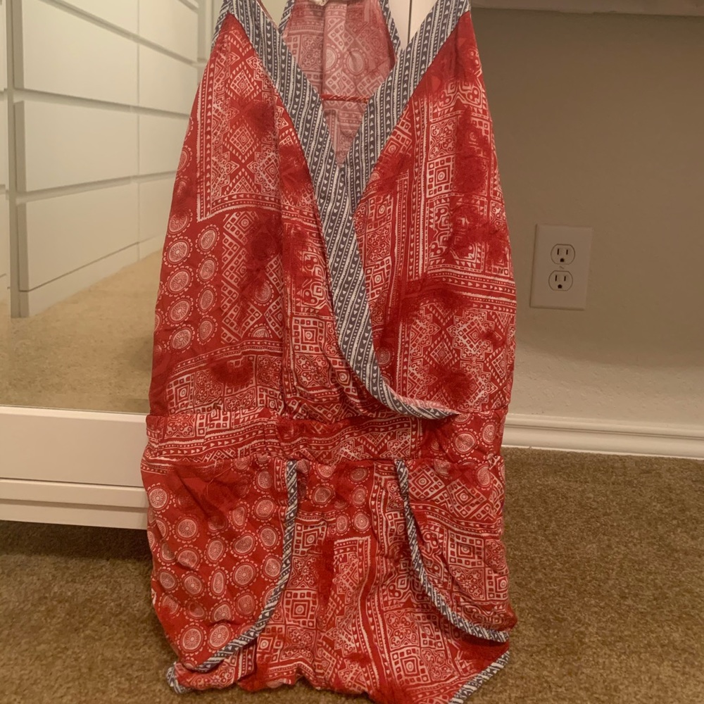 Red printed romper